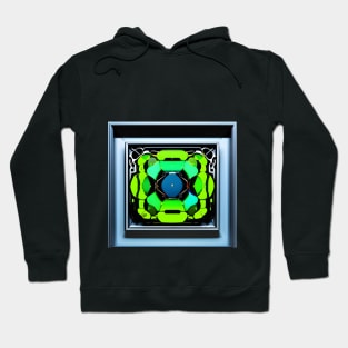 Green Flower Cathedral Style | AI Generated Design by @remlorart Hoodie